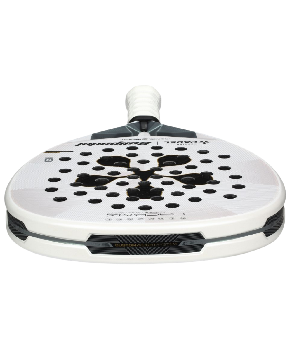 BULLPADEL Hack 04 Premier Padel 2026 padel racket with black and yellow design, featuring ergonomic grip and lightweight frame.